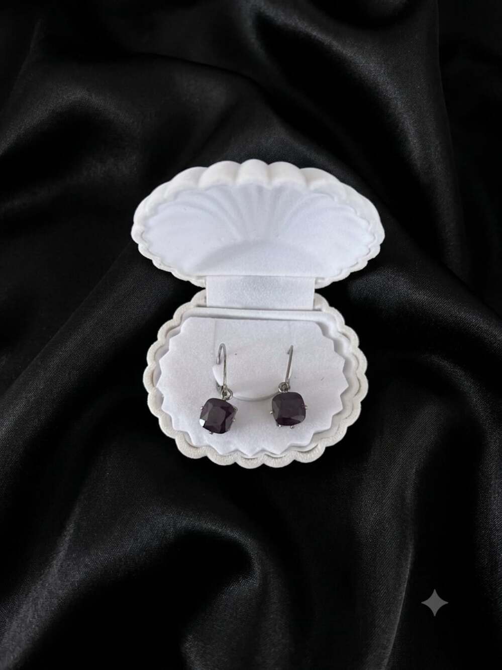 Cushion Cut Amethyst Dangle Earrings in 925 Sterling Silver
